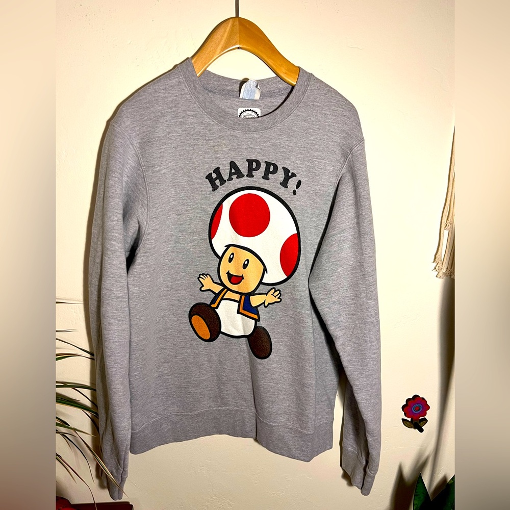 90’s Retro Style Nintendo Mario Bro’s Toad Crewneck Sweatshirt